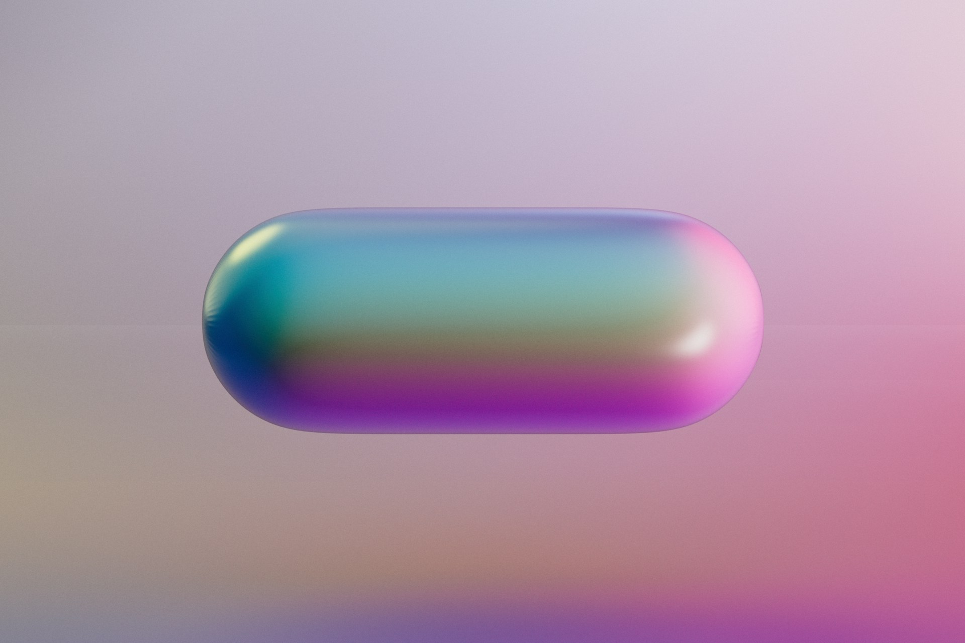 Une pilule rose-bleu sur fond de dégradé rose-bleu